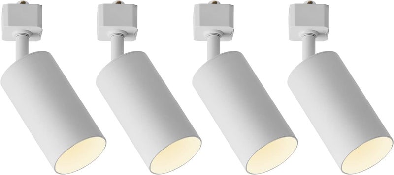 VANoopee رؤوس إضاءة مسار GU10 نوع H بيضاء LED متوافقة مع نظام هالو، محول قاعدة MR16 GU10، مصباح سقف قابل للتوجيه، عبوة من 4، بدون لمبات - Image 1